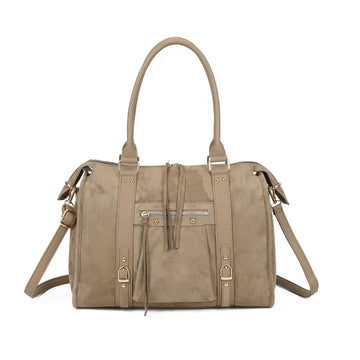 - Bags - Bibi Dames tas Taupe Suede XL -