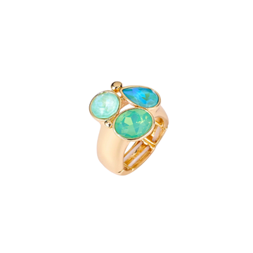 Ring - Glas kristal Turquoise -