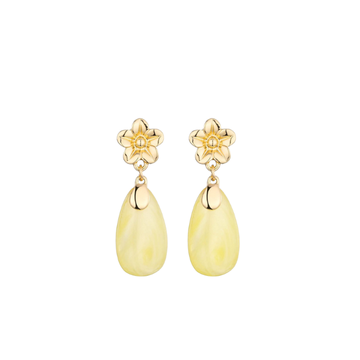 Oorbel - Drops Geel -