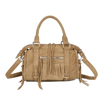 - Bags - Bibi Dames tas Khaki Suede M -