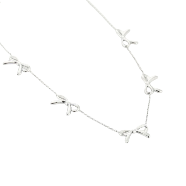 Ketting - Strikjes Zilver -