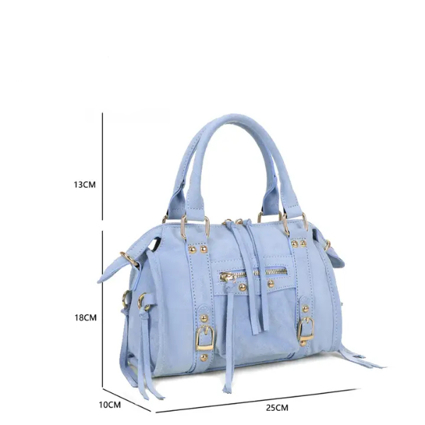 - Bags - Bibi Dames tas Licht Blauw Suede M -