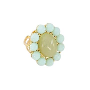 Ring - Chunky flowery Groen -