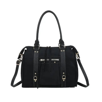 - Bags - Bibi Dames tas Zwart Suede XL -