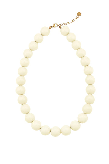 Ketting - Grote kralen wit/creme
