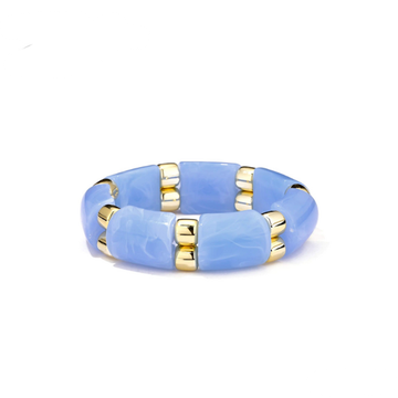 Armband  - Elastiek Small Blauw/Goud -