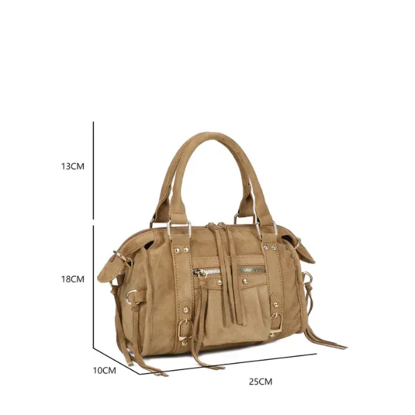 - Bags - Bibi Dames tas Khaki Suede M -