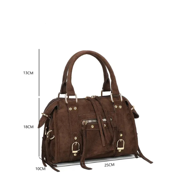 - Bags - Bibi Dames tas Coffee Suede M -
