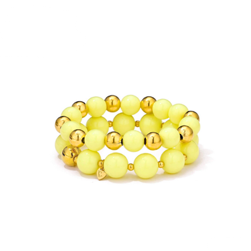 Armband  - Kraal 2Laags Geel -