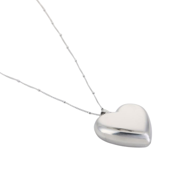 Ketting - Hart Zilver 80 cm -
