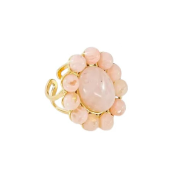 Ring - Chunky flowery Roze -
