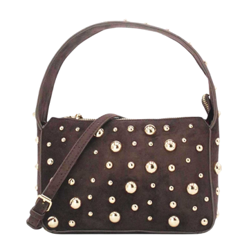 - Bags - Tom & Eva Clutch met studs Choco -