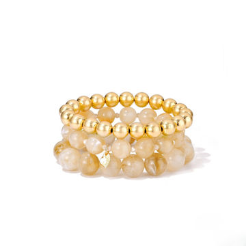 Armband  - Kraal 3Laags Beige -