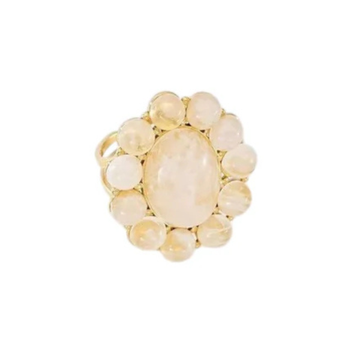 Ring - Chunky flowery Creme -