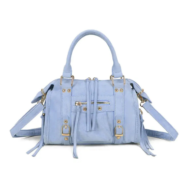 - Bags - Bibi Dames tas Licht Blauw Suede M -