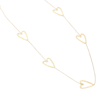 Ketting - Lange ketting met hartjes -