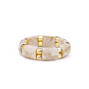 Armband  - Elastiek Small Beige/Goud -