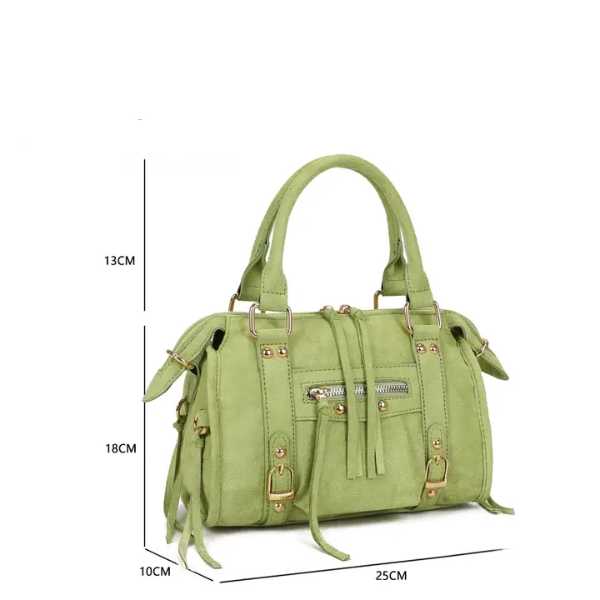 - Bags - Bibi Dames tas Licht Groen Suede M -