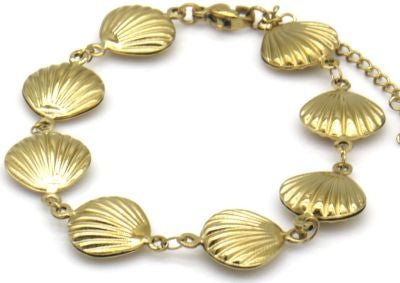 Armband  - Full shells goud -