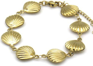 Armband  - Full shells goud -