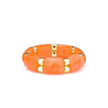 Armband  - Elastiek Small Oranje/Goud -