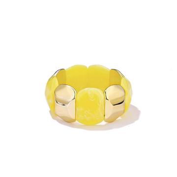 Armband  - Elastiek Geel/Goud -