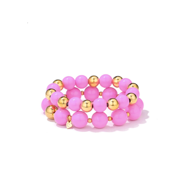 Armband  - Kraal 2Laags Licht Roze -