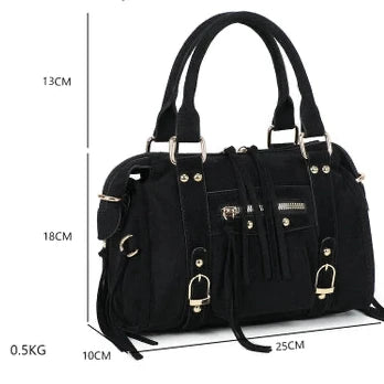 - Bags - Bibi Dames tas Zwart Suede M -