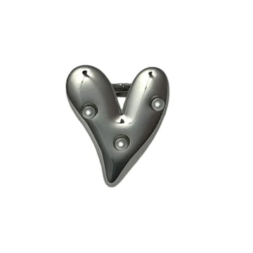 Ring - Hart met parel Zilver -