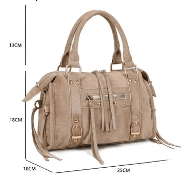 - Bags - Bibi Dames tas Taupe Suede M -