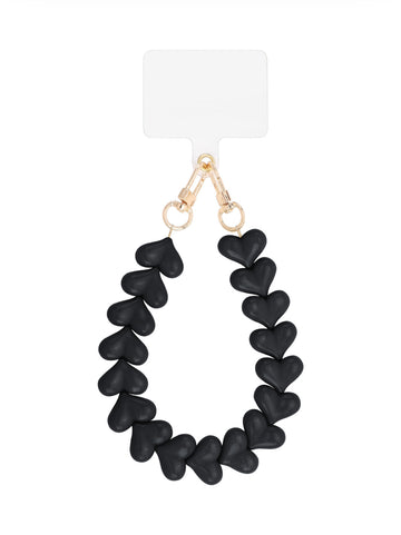 Telefoonkoorden kort - Heart zwart -