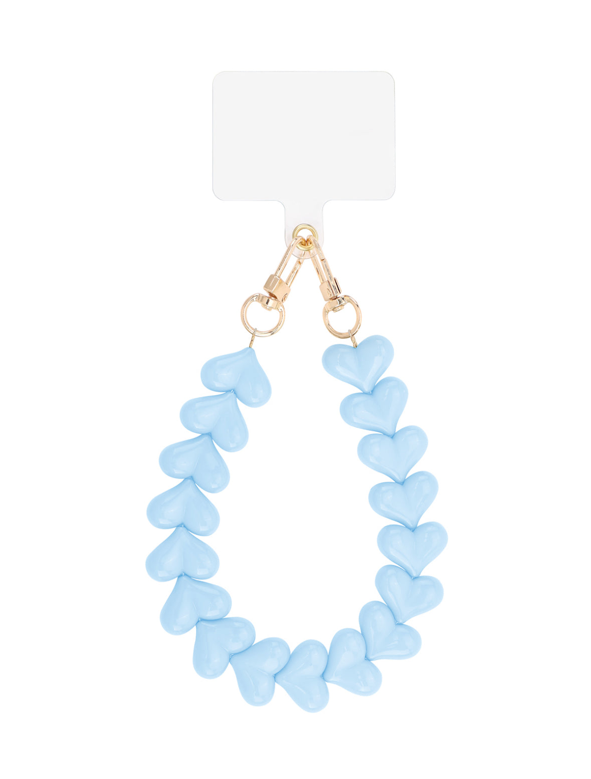 Telefoonkoorden kort - Heart licht blauw -