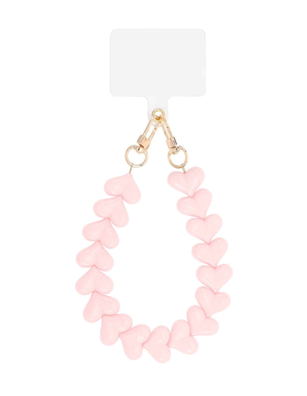 Telefoonkoorden kort - Heart licht roze -