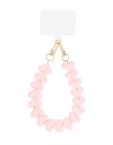 Telefoonkoorden kort - Heart licht roze -