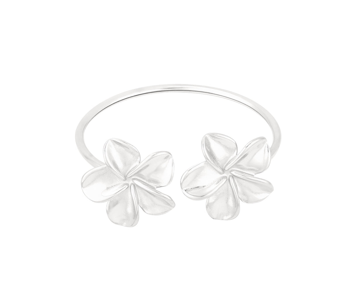 Armband  - Flower duo zilver -