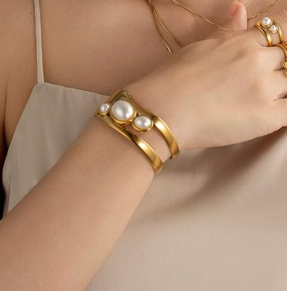 Armband  - Parel armband wit -