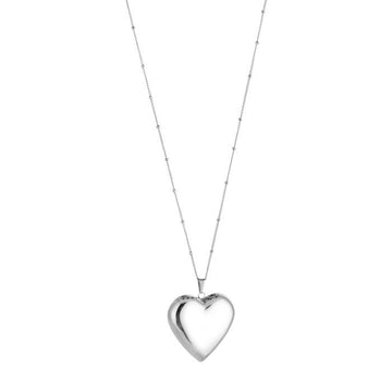 Ketting - Hart Zilver 80 cm -