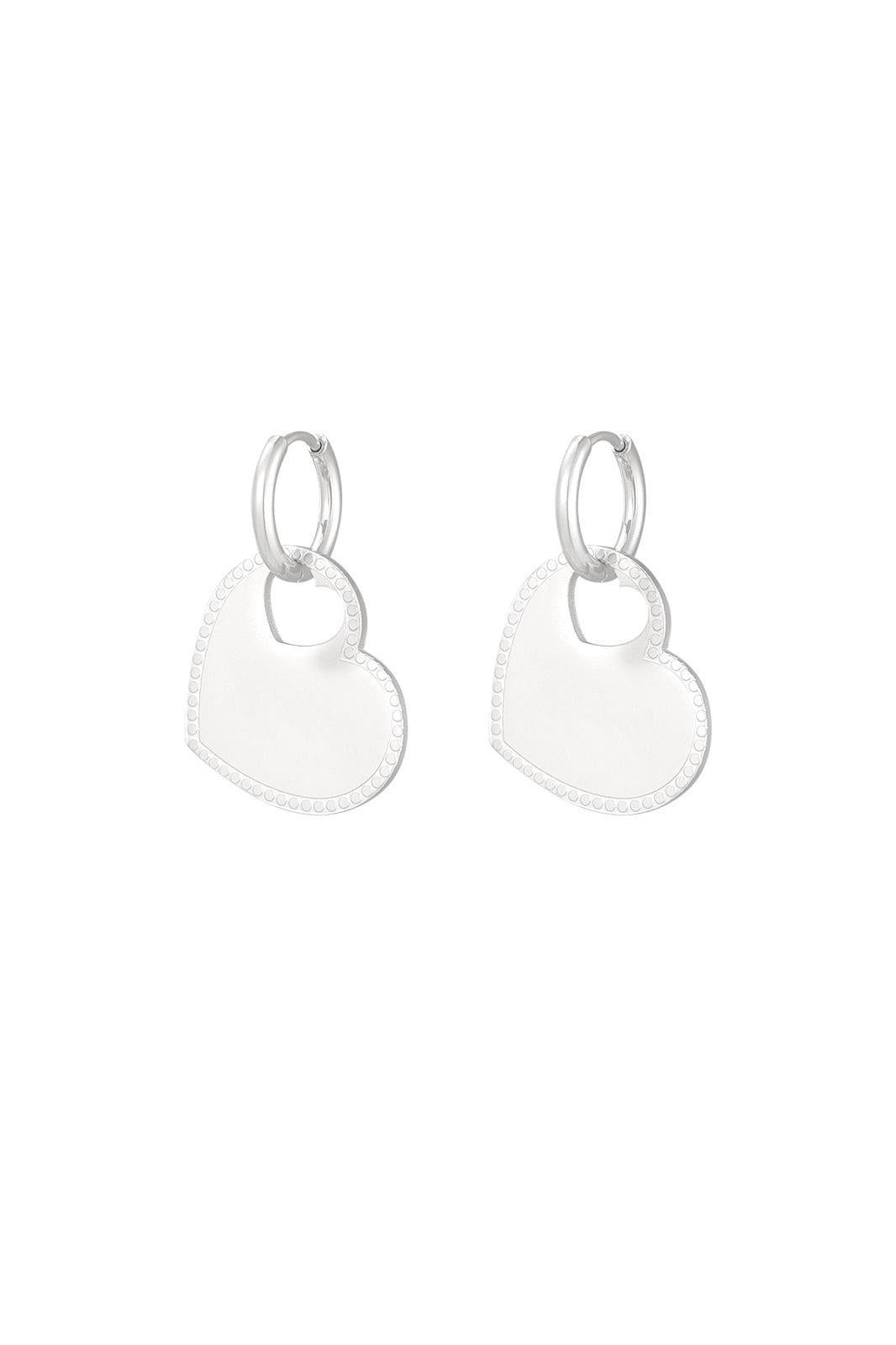 Oorbel - Hart bedel zilver -