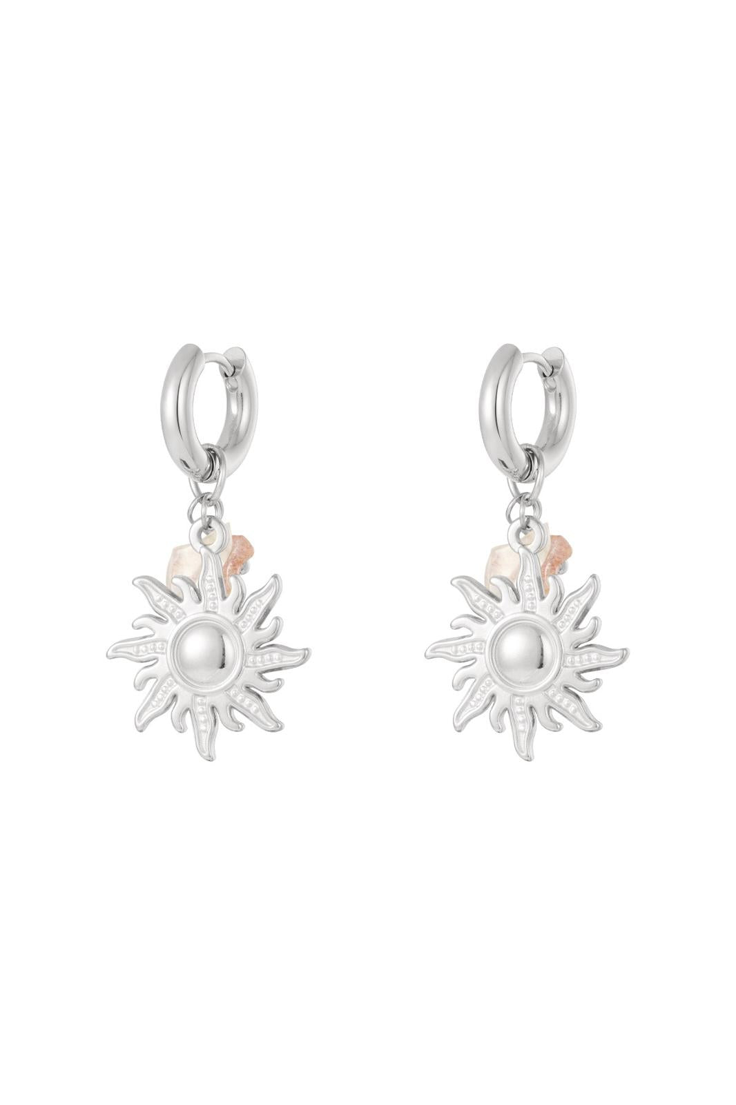 Oorbel - Zon zilver -