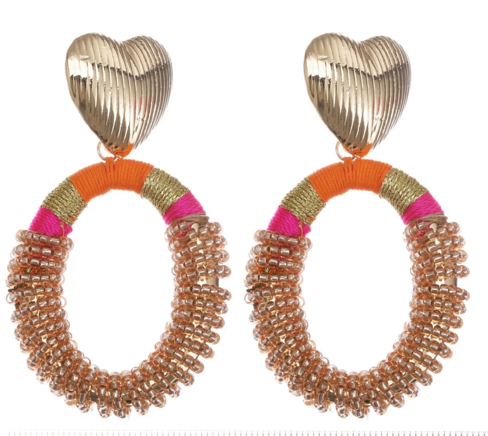 Oorbel - Round Color pink -