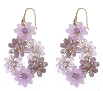 Oorbel - Flowers paars/lila -