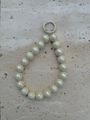 Telefoonkoord kort - Parel parelmoer creme -