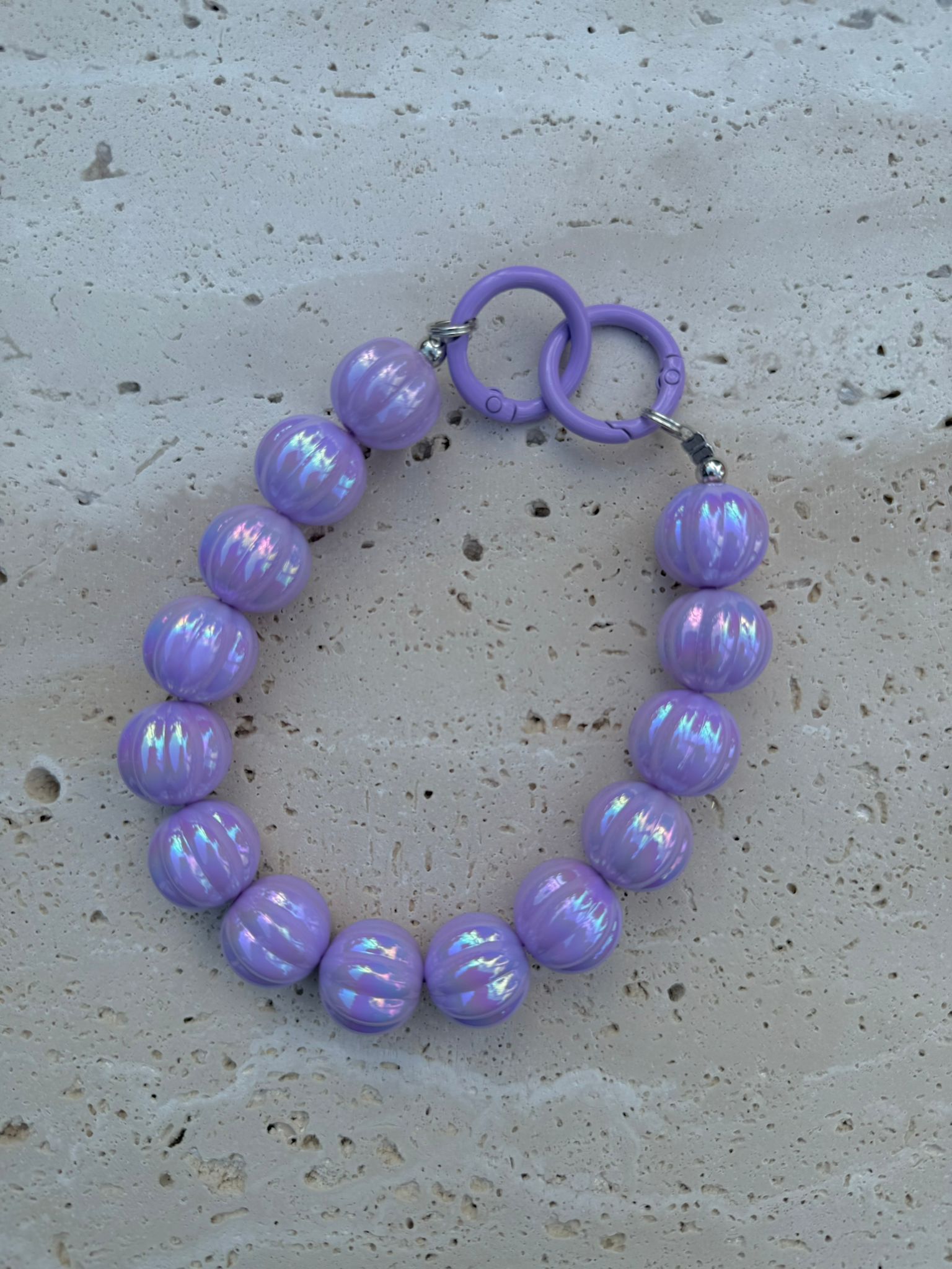 Telefoonkoorden kort - Balletje paars parelmoer -