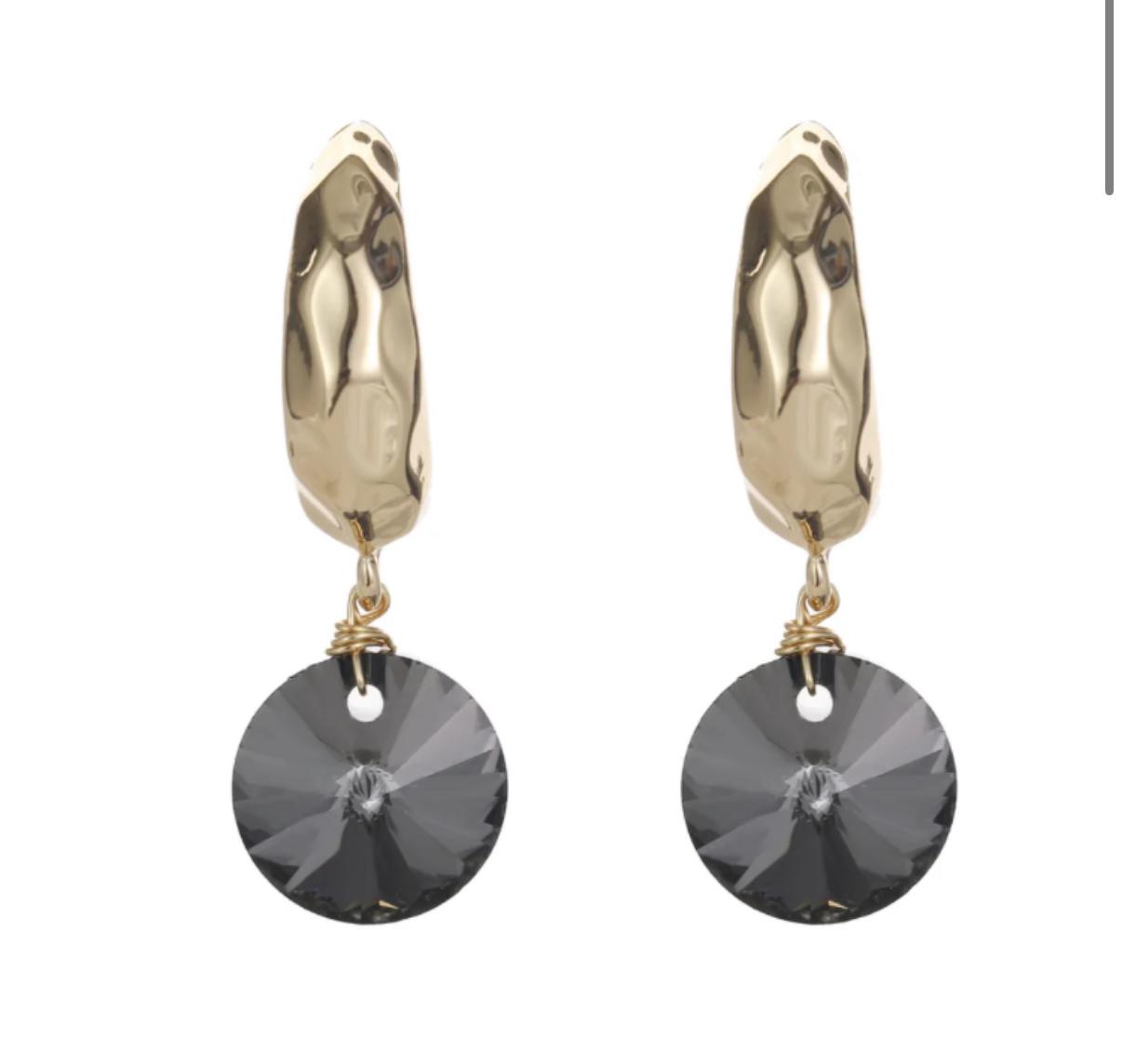 Oorbel - Grey diamonds -