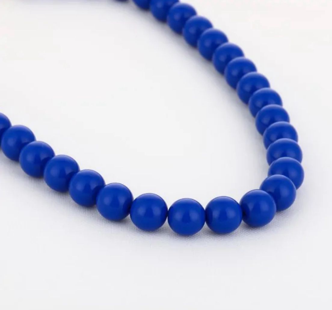 Ketting - Parel ketting blauw -