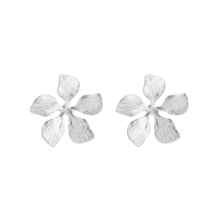 Oorbel - Flowers zilver -