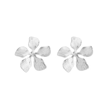 Oorbel - Flowers zilver -