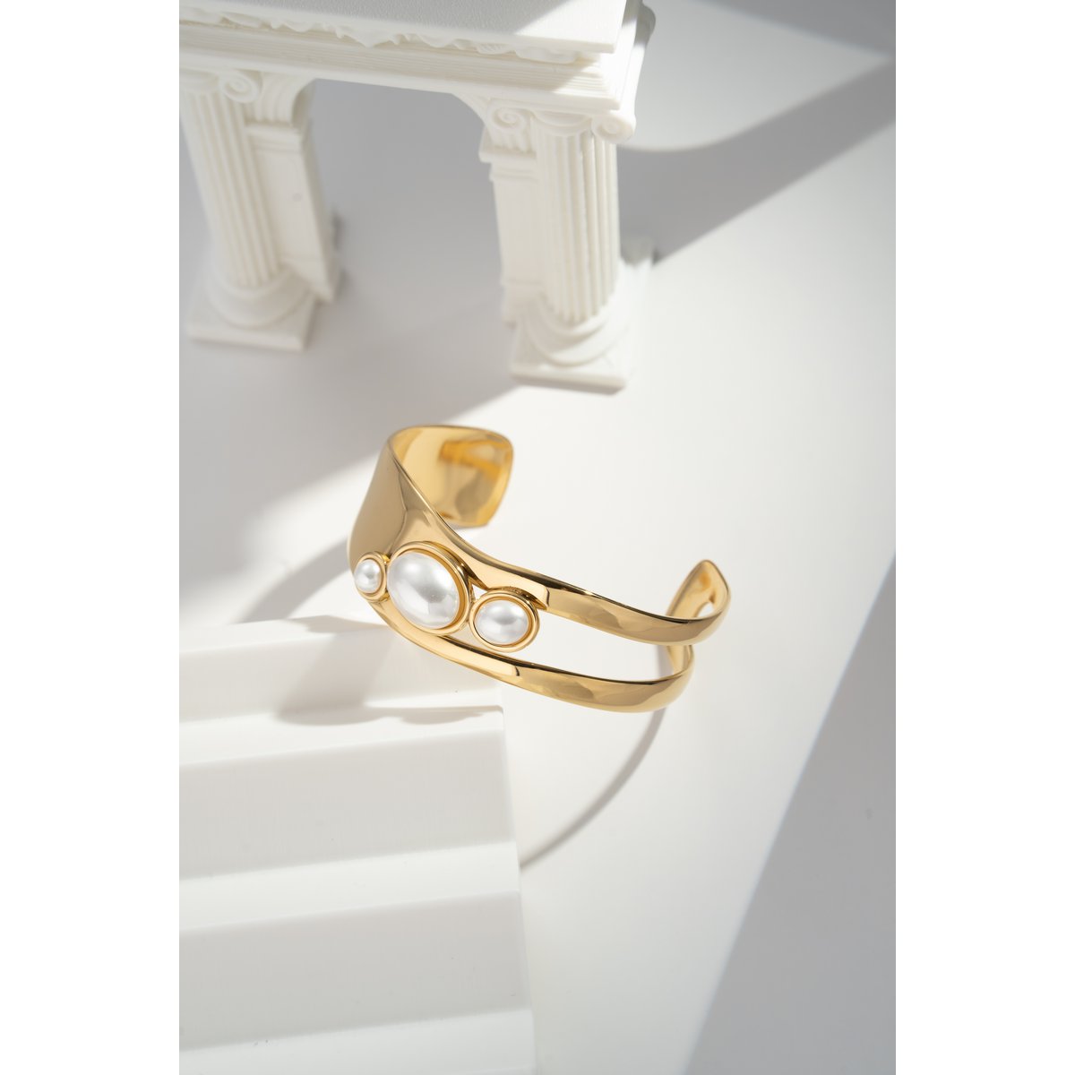 Armband  - Parel armband wit -