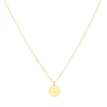 Ketting -Smiley ketting Goud -