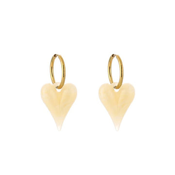 Oorbel - Hartje Beige -